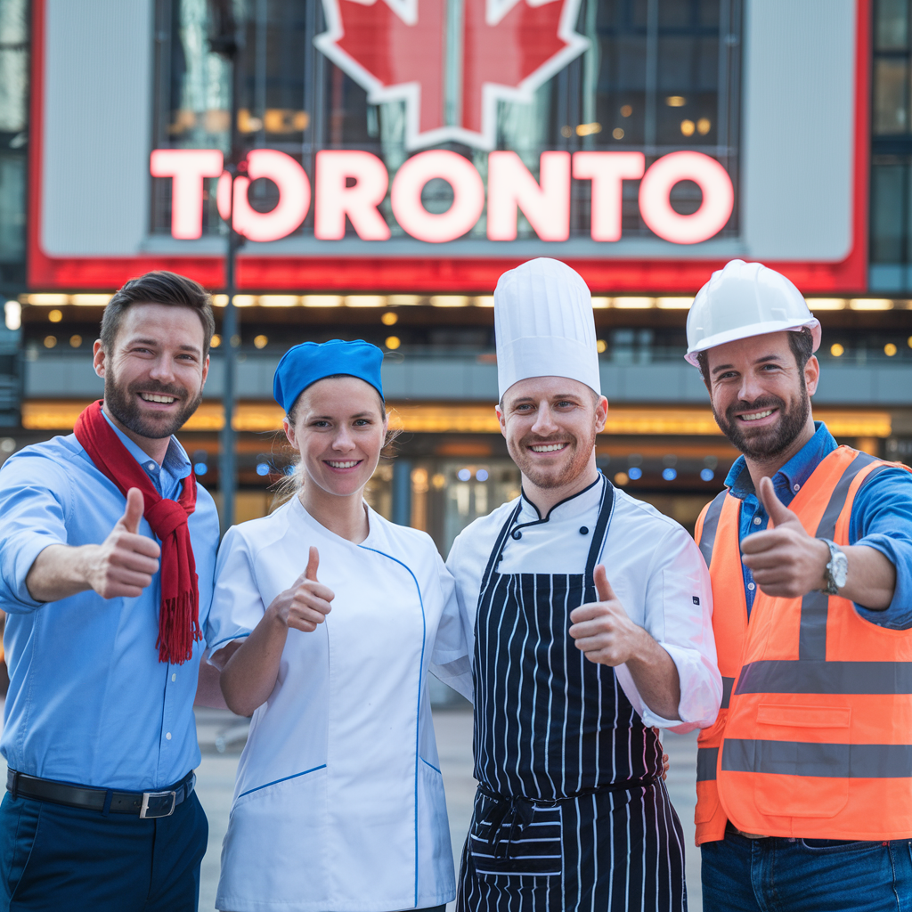 Professionals working in a Canadian office